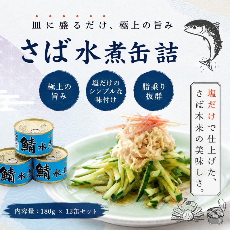 ふるさと納税】サバ缶 水煮 12缶セット 若狭の鯖缶 さば缶 鯖缶 サバ
