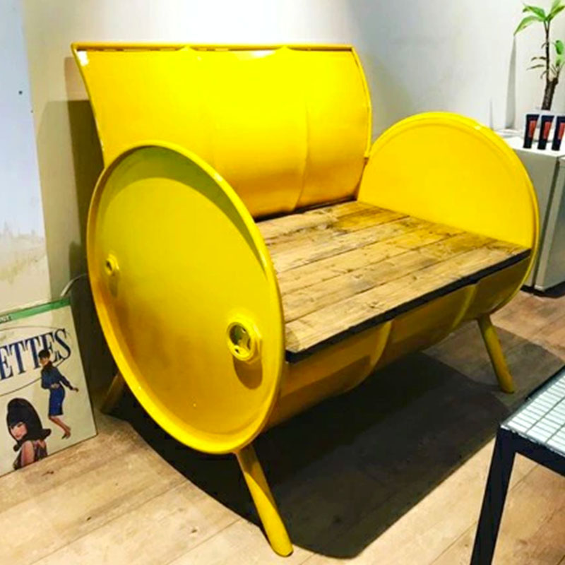 ソファー ドラム缶リメイクソファー 【座面:ホワイト塗装】 家具