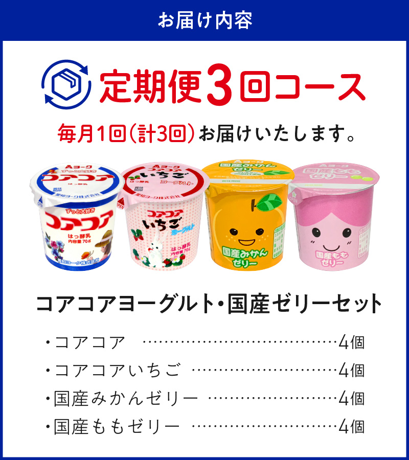 3ヶ月定期便】愛知ヨーク コアコアヨーグルト＆国産ゼリーセット 16個