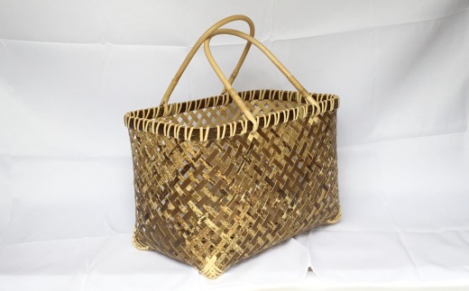 ハンドメイド 】 竹細工 虎竹 四ツ目 買い物篭 バッグ かご カゴ 篭