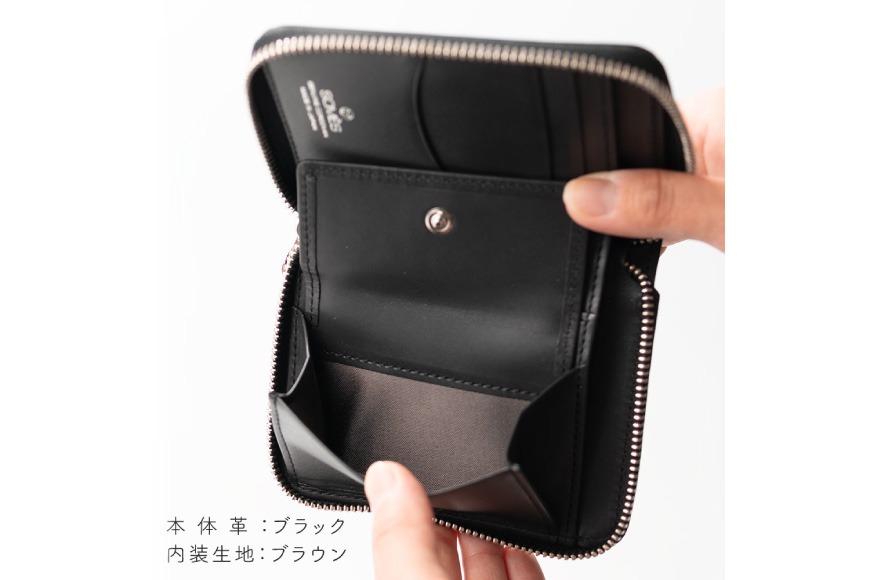 SOMES 財布 ラウンド 札入れ （ブラック）DM-09 [ソメスサドル 北海道