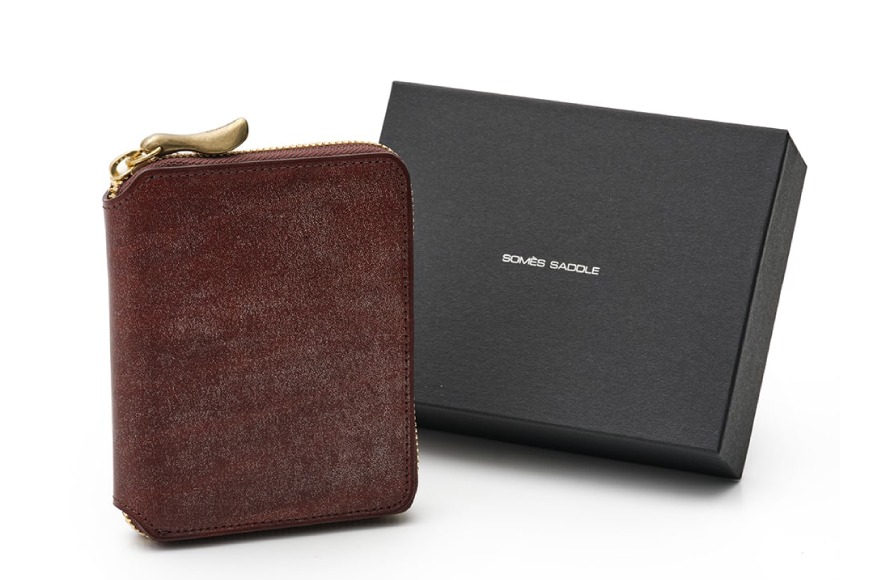 SOMES ラウンド 二つ折り 財布 (ブラウン) WF-27 [ソメスサドル