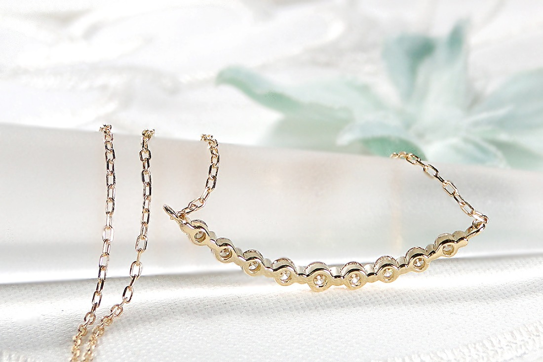 0.2ct】K18YG ダイヤモンド ラインネックレス CSN00217-18Y SWAV022