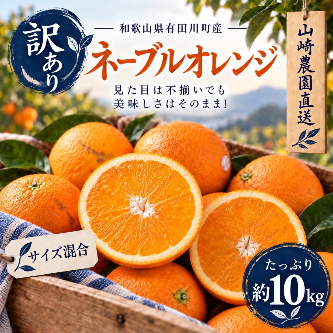 訳あり ネーブルオレンジ 約10kg サイズおまかせ アルギット 栽培 国産