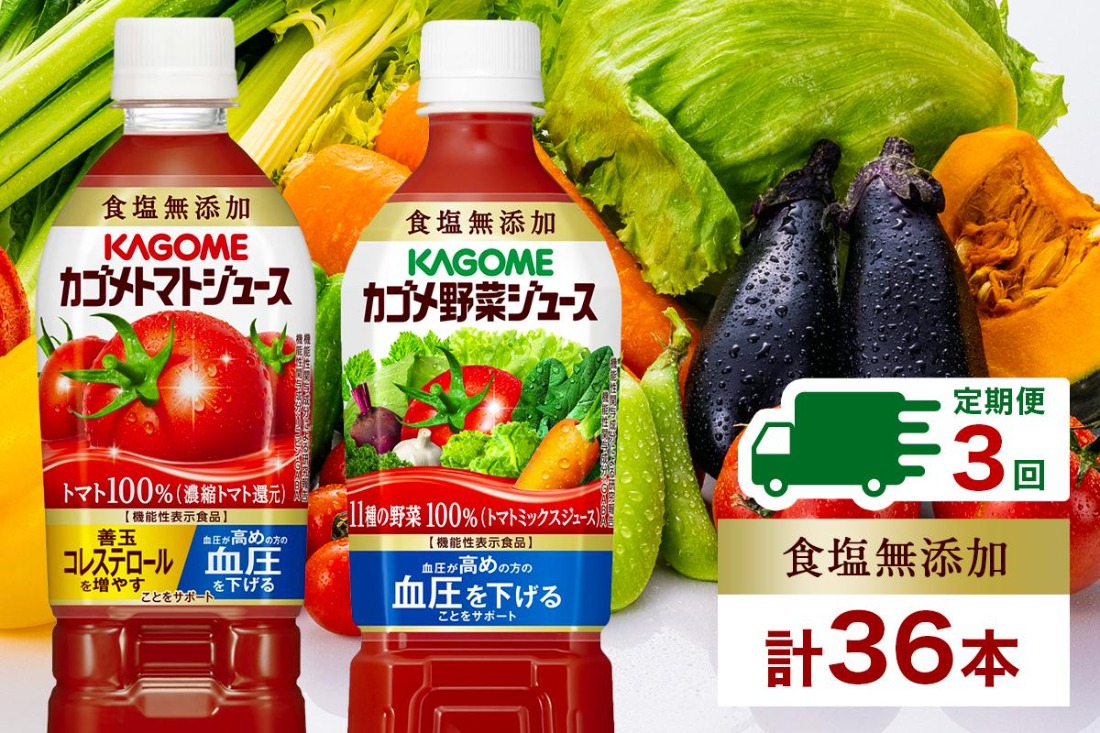 ns038-024 定期便 4ヵ月毎全3回 カゴメ トマトジュース ＆ 野菜