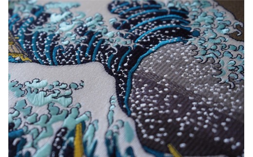 希少額縁付き　富士山　刺繍アート 刺繍絵画 富士山 額縁付 「富士の刺繍絵2」 葛飾北斎の凱風快晴