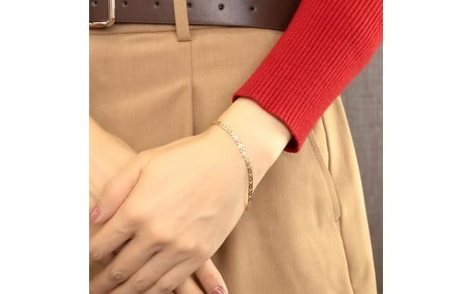 18金 ブレスレット レディース チェーンのみ 18cm 太め ゴールド 18k 