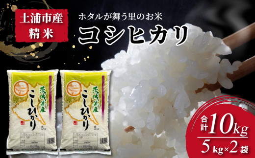 令和7年産米 精米5kg×2袋、計10kg 土浦市産コシヒカリ ホタルが舞う里