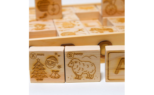 YKS004 山のくじら舎 ABCつみき 積み木 知育玩具 おもちゃ 英語