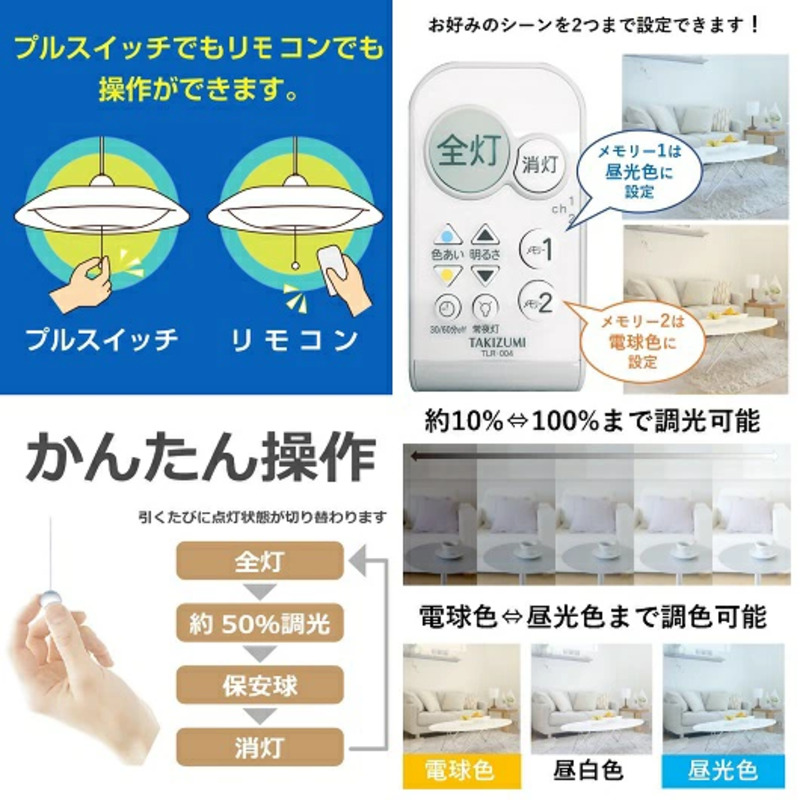 9月30日受付終了】 タキズミ LED リモコン ペンダントライト GVNR80097