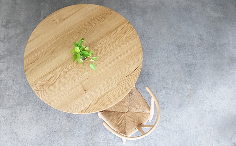 ダイニングテーブル 丸 木製 クリ材 直径120×高さ70cm 二人用 おしゃれ