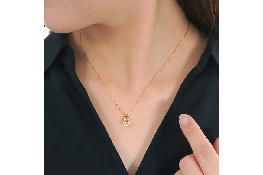 ネックレス K18YG イエローゴールド ブラウンダイヤモンド 0.4ct