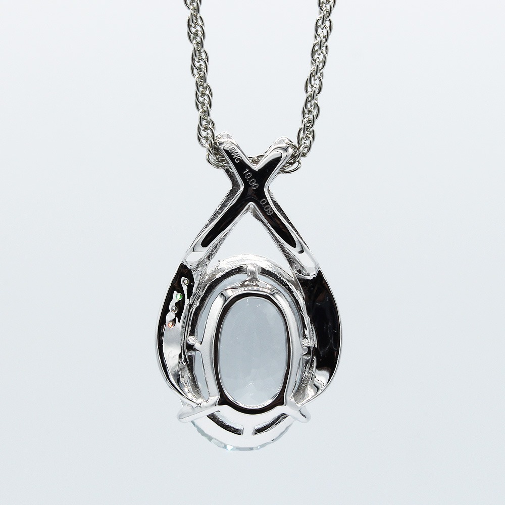 アクアマリン ペンダント 10ct K18WG （161328） BR-43（山梨県甲斐市