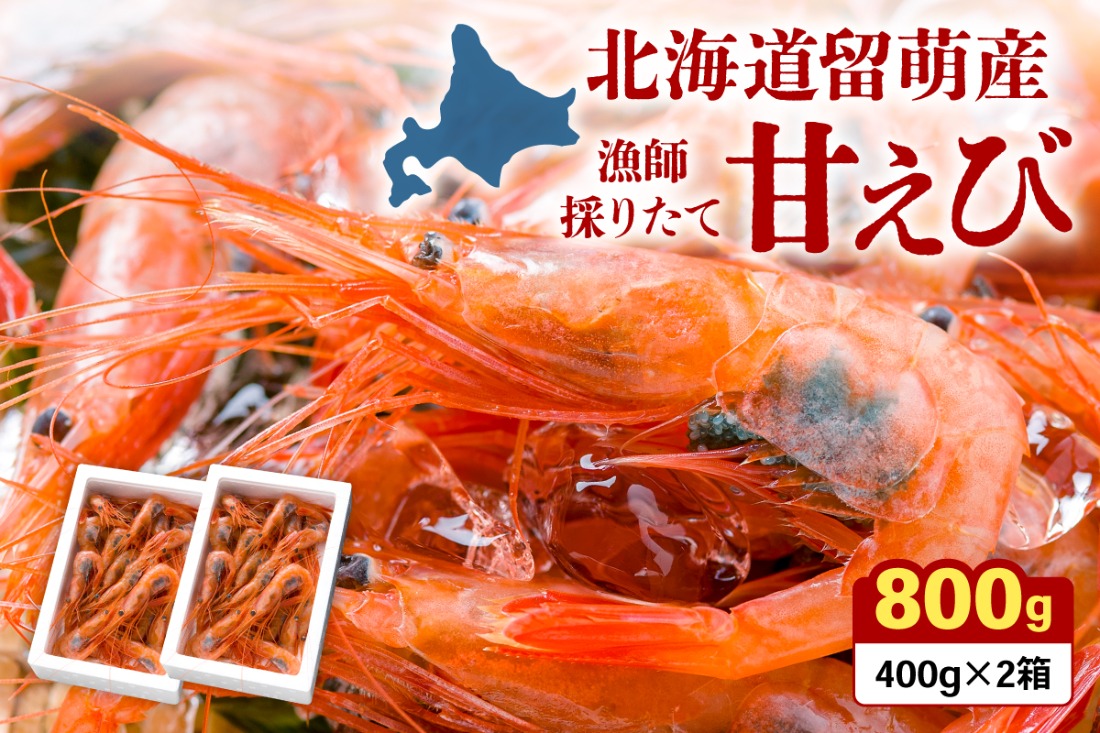 甘エビ 北海道 漁師採りたて 甘えび 400g×2箱 留萌産 あまえび 甘海老