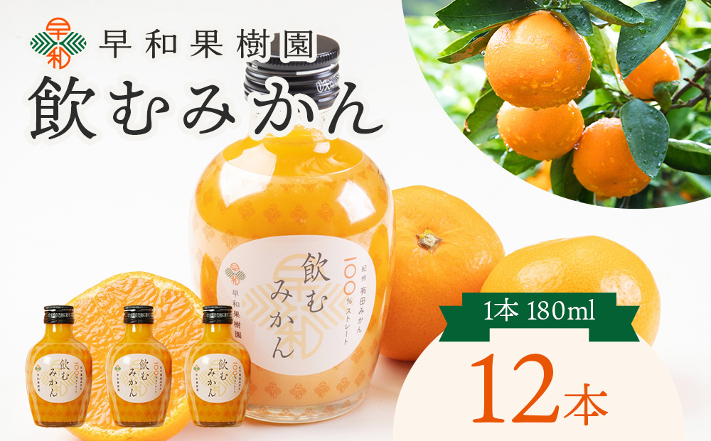 数量限定 TVで何度も放映！】 飲むみかん 180ml×12本 早和果樹園