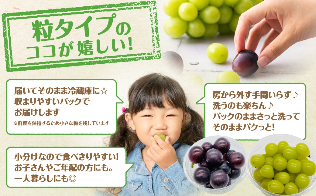 先行予約】 ぶどう食べ比べパック 約300g×4パック (訳あり粒タイプ