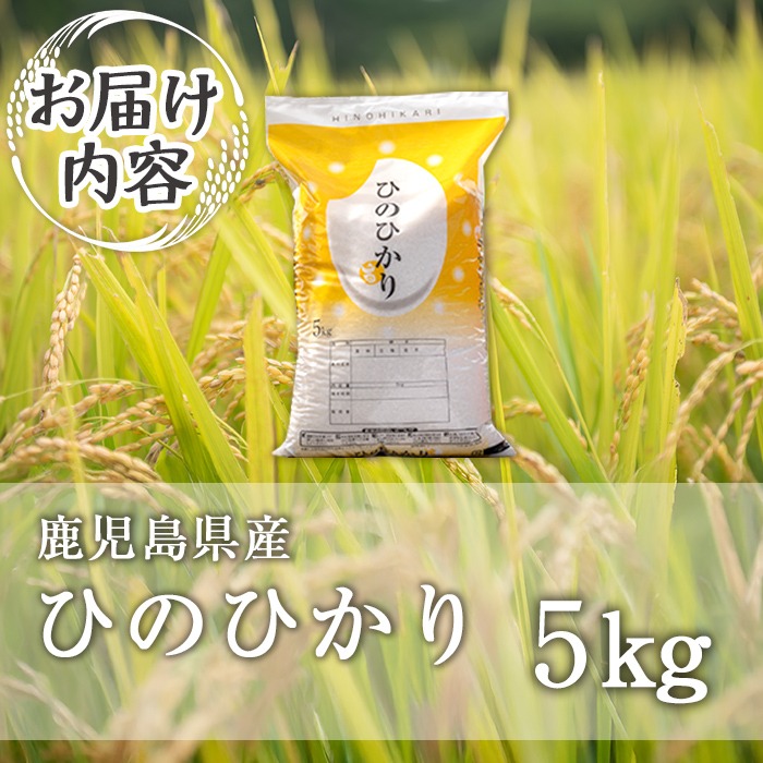isa807 鹿児島県産ひのひかり(5kg) 国産 鹿児島県 米 お米 白米 伊佐米