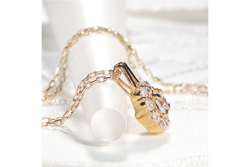 ネックレス K18YG イエローゴールド ダイヤモンド 0.35ct 【f218-k18yg