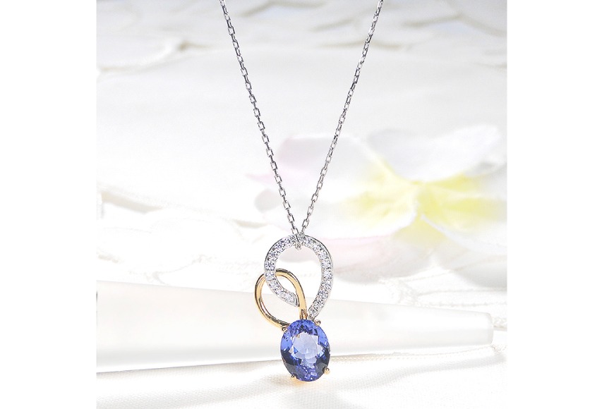 ネックレス K18YG PT900 イエローゴールド プラチナ コンビ 0.18ct