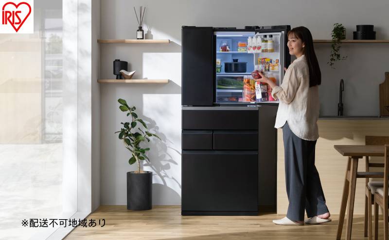 冷凍冷蔵庫 439L IRSN-HF44A-B ブラック 冷蔵庫 アイリスオーヤマ 400l