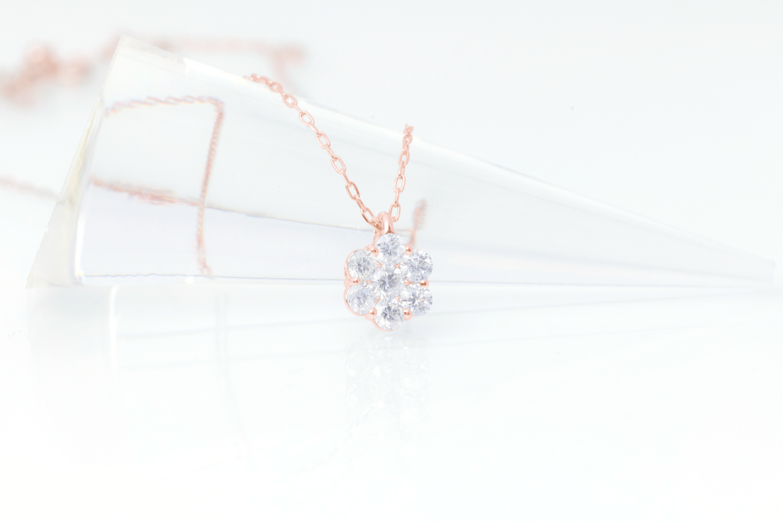 ダイヤモンド ネックレス フラワーL 0.6ct K18 ピンクゴールド