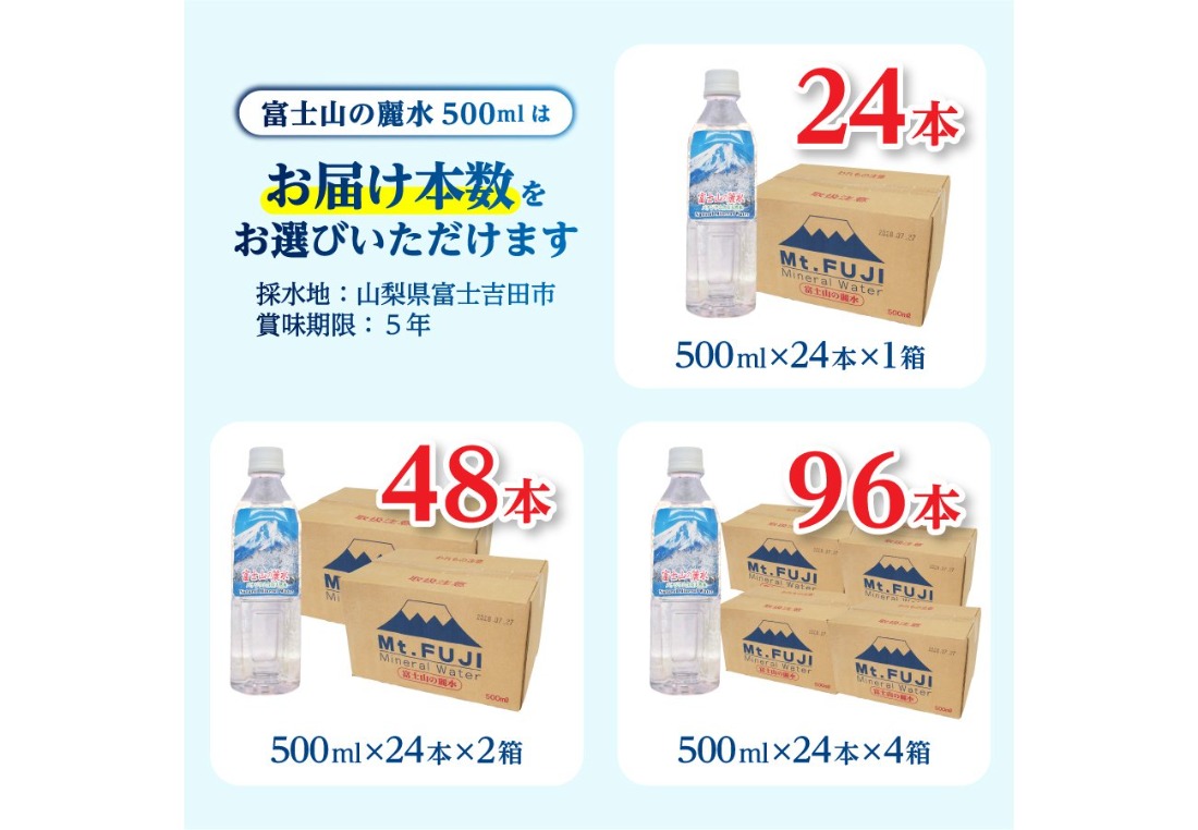 富士山の麗水 500ml 【24本/48本/96本】 富士山 天然水 富士山の麗水