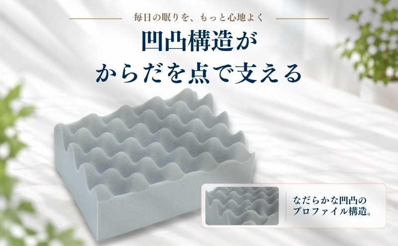 らくらく敷ふとん プロファイル加工ウレタン 凹凸構造が身体を点で支える