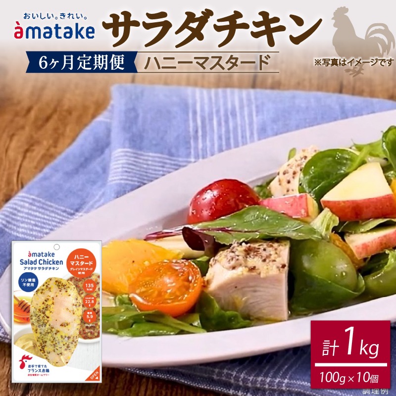 定期便 / 6ヶ月 】サラダチキン (ハニーマスタード) 100g×10個 計1kg 6