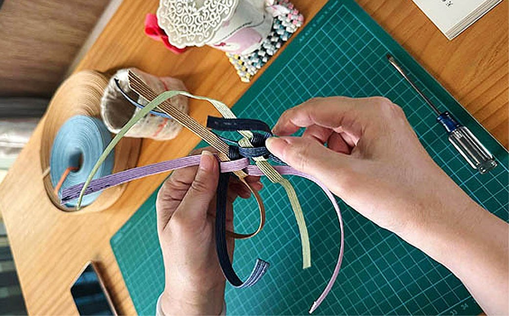 最高級　手作り工芸品　ハンドバッグ2点セット 紙バンドで作られた手作りかごバッグ（完成品）2点セット（愛知県