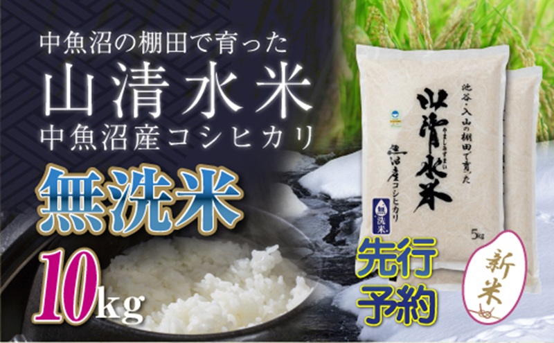 令和8年産 先行予約】新潟県魚沼産コシヒカリ「山清水米」無洗米10kg