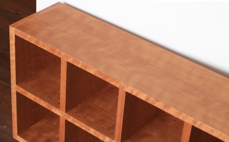 オープンラック 木製 ブラックチェリー材 幅76 奥行38 高さ148 収納