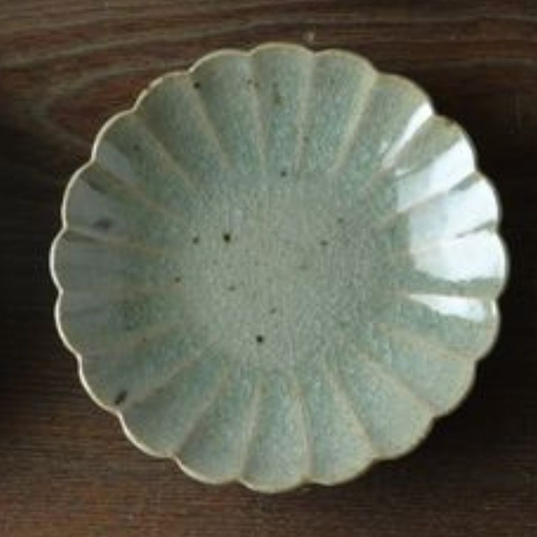 砥部焼 菊型皿セット（直径約17cm×2枚） 緑 IKTS011-5（愛媛県伊方町