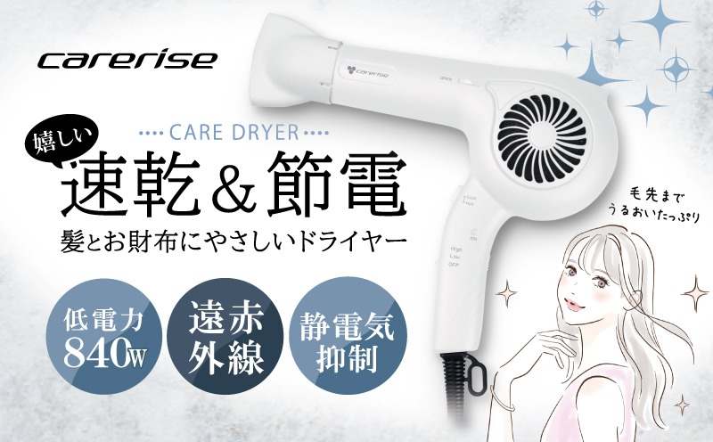 ドライヤー ケアライズ ヘアドライヤー ホワイト 【 TF-1208