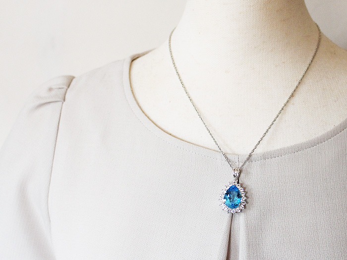 ブルートパーズペンダント 10ct SV925 （16706） BR-9（山梨県甲斐市