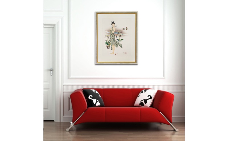 名嘉睦稔】リトグラフ作品「浜木綿(ハマユウ)」（沖縄県読谷村