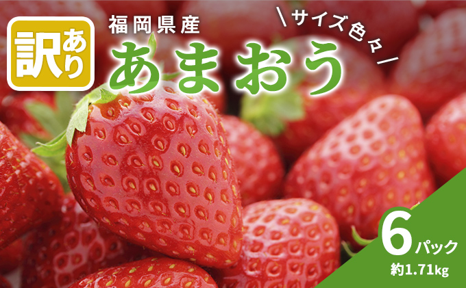 訳あり いちご 2027年2月下旬より発送 あまおう サイズ色々 6パック 約