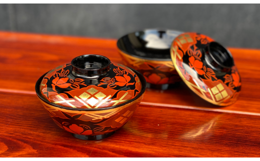 新品　秀衡塗り/お椀 蓋付き/5客セット /漆器 /うるし/漆器／伝統工芸／正月 新品 秀衡塗り/お椀 蓋付き/5客セット /漆器 /うるし/漆器／伝統工芸／正月