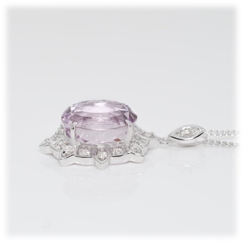クンツァイト ペンダント 5.0ct Pt900（22090） (BR-105)（山梨県甲斐
