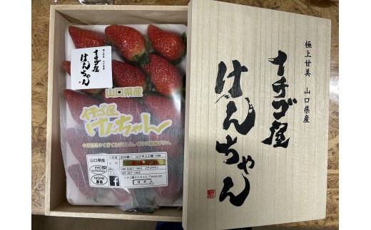 かわいやいちご D326 イチゴ屋けんちゃん高糖度桐箱 いちご（山口県山口市