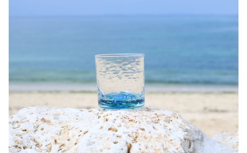 RYUKYU GLASS WORKS 海風】オキナワオーシャン ロック（ラージ） 〇