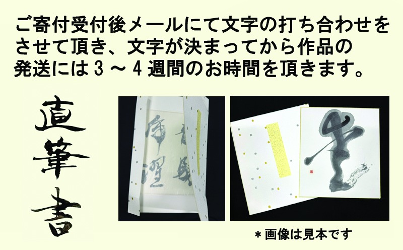 099H4649 書道家による直筆書 上平梅径 直筆書(白1字) （大阪府泉佐野