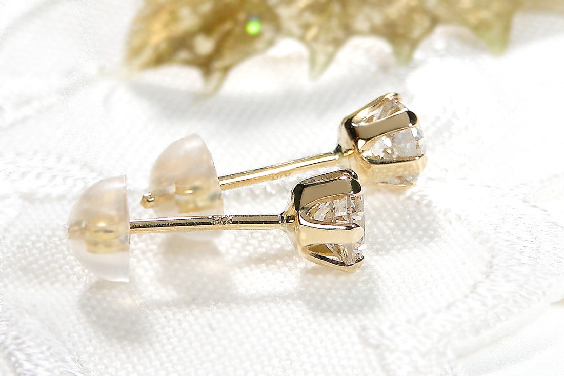 K18YG 【0.6ct】 一粒 ダイヤモンド スタッドピアス Emp0016-18Y
