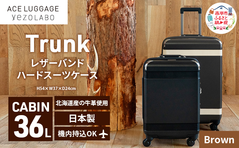 Trunk レザーバンド ハード スーツケース_No.5800177 ブラウン 36L