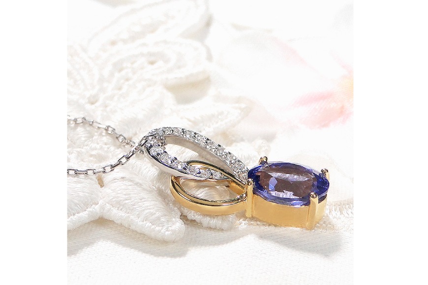 ネックレス K18YG PT900 イエローゴールド プラチナ コンビ 0.18ct