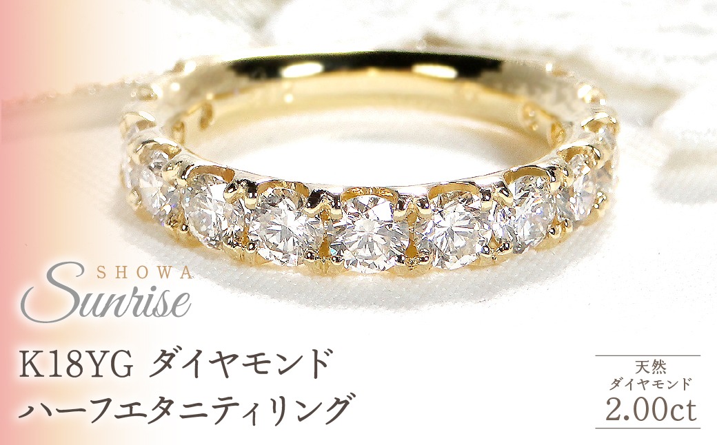 K18YG【2.00ct】ダイヤモンドハーフエタニティリング csr0330-18y