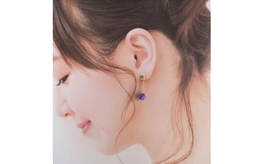 桔梗色＊ 『花時』アシンメトリーピアス/水引ピアス AM00317（京都府