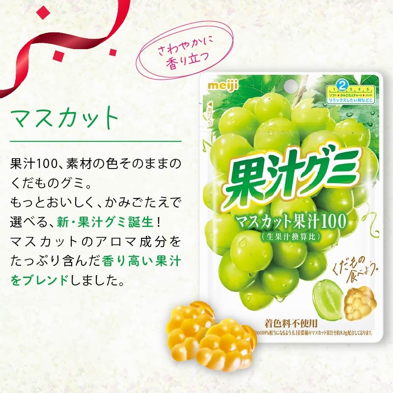 明治 果汁グミ マスカット 54g × 30個 グミ 葡萄 ブドウ お菓子 おやつ