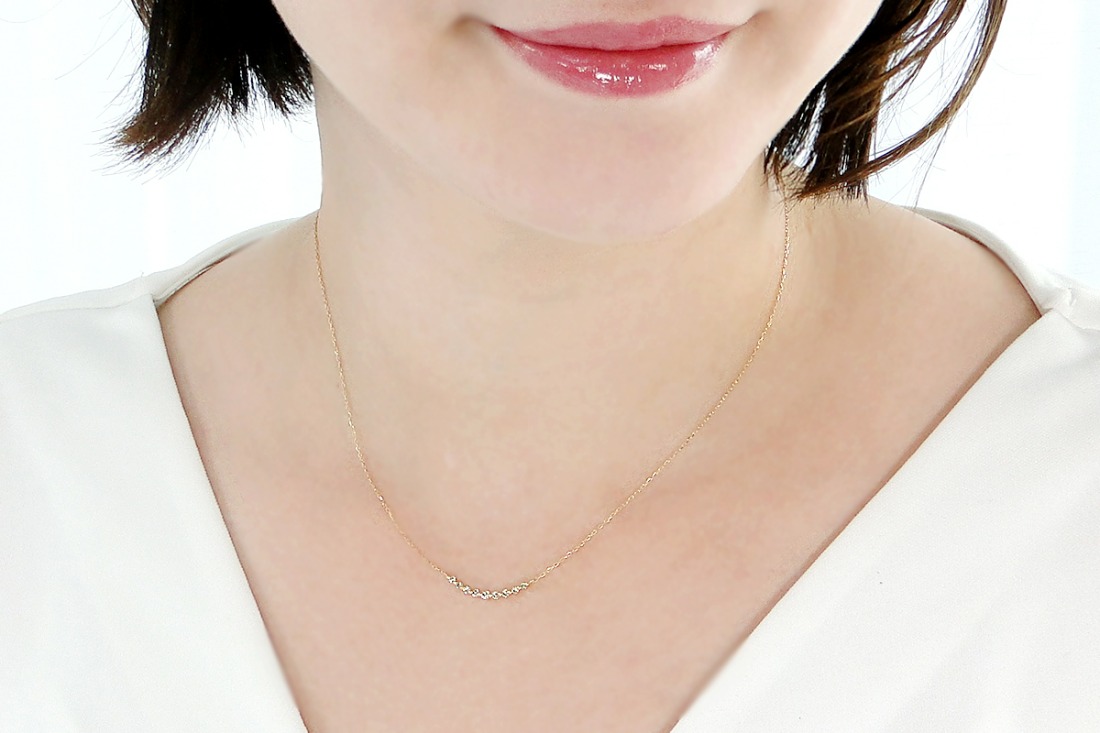 0.2ct】K18YG ダイヤモンド ラインネックレス CSN00217-18Y SWAV022