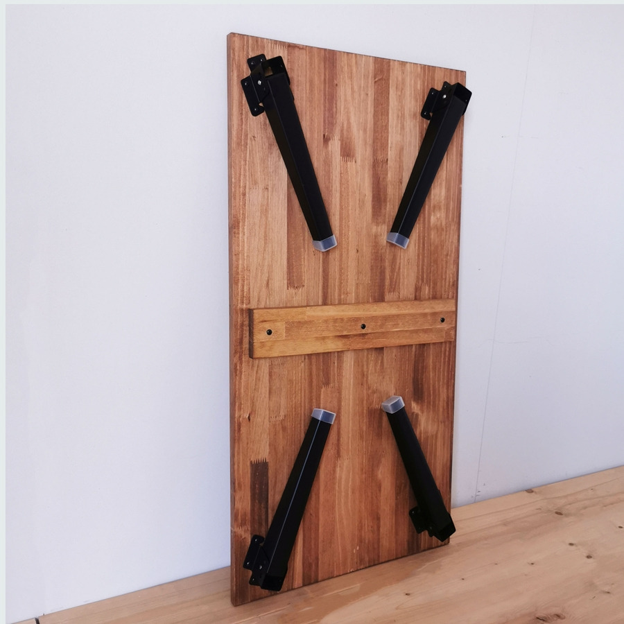 天然木 折りたたみ ローテーブル ブラウン 90×45cm 1台 完成品｜新星