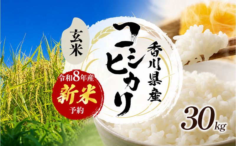 令和8年産 新米「コシヒカリ」30kg（玄米）お米 30kg （香川県東かがわ